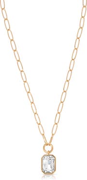 Ettika Deco Crystal Pendant Necklace