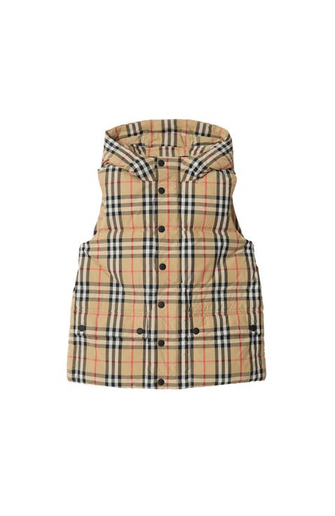 Check Nylon Puffer Gilet