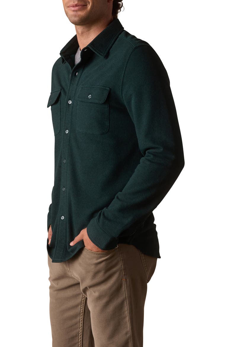 Textured Knit Long Sleeve Button-Up Shirt, Alternate, color, EMERALD