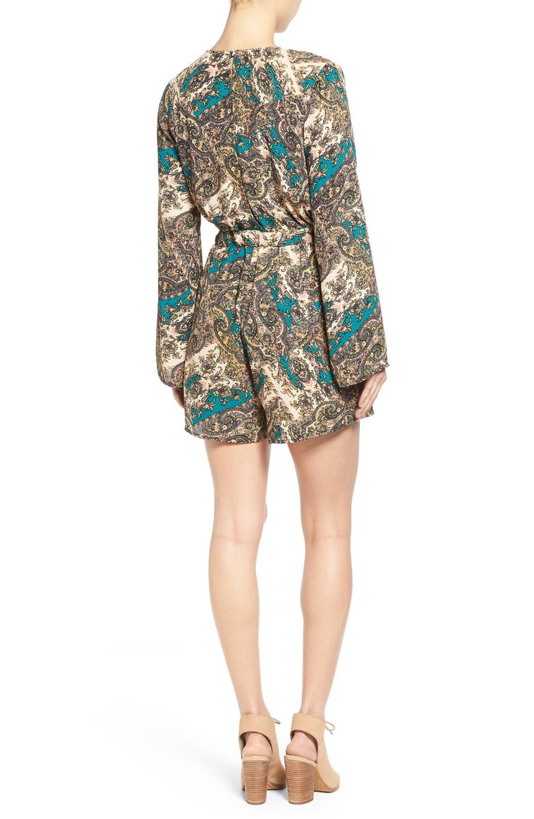 Sun & Shadow Lace-Up Romper, Alternate, color,