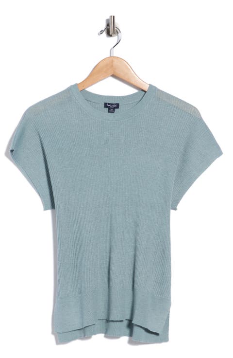 Ribbed Short Sleeve Sweater