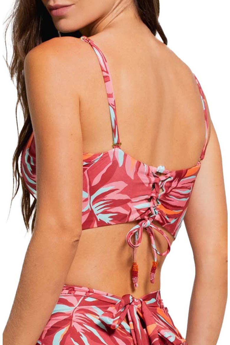 Underwire Bustier Bikini Top, Alternate, color, PINK MULTI