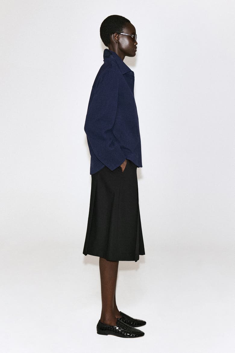 Corduroy-jersey Shirt, Alternate, color, NAVY