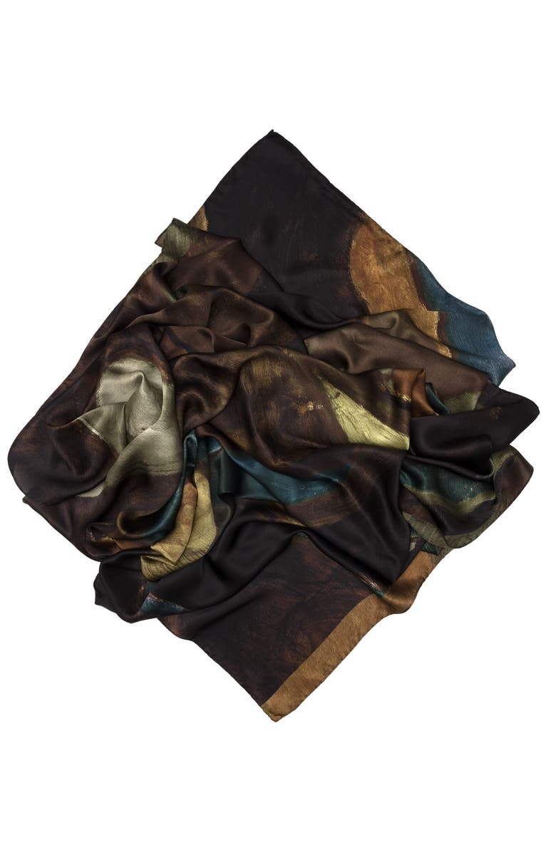Elizabetta Marinella - Silk Scarf Shawl for Women, Alternate, color, Chocolate Brown