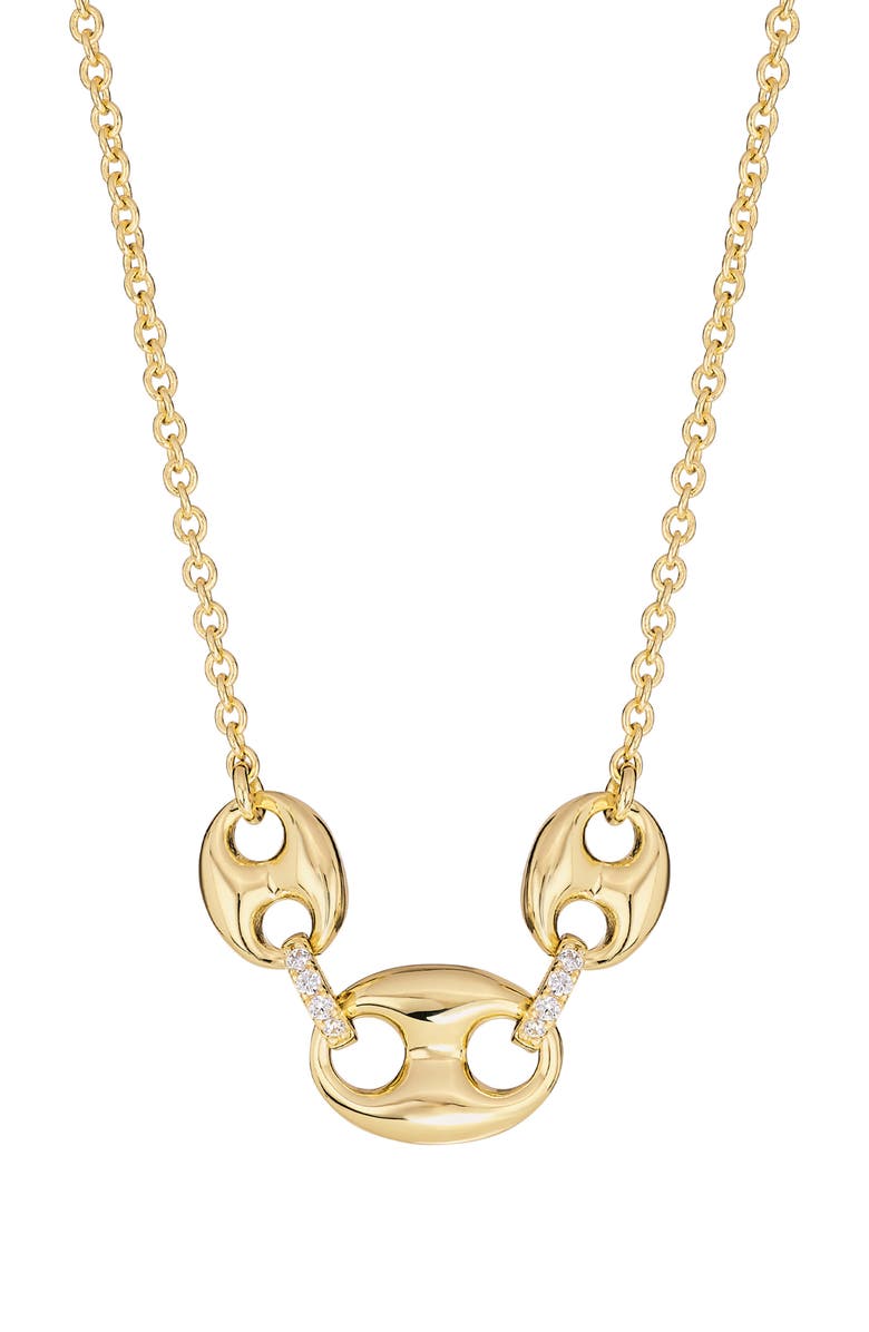 ATHRA LUXE Pavé Bold Mariner Chain Necklace, Main, color, Gold