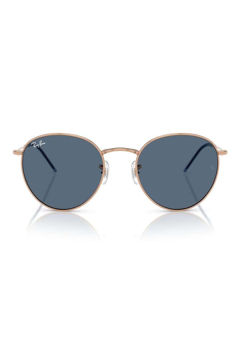 Reverse Phantos 55mm Round Sunglasses, Main, color, DARK BLUE