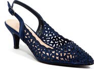 LADY COUTURE Rhinestone Laser Cut Slingback Pump