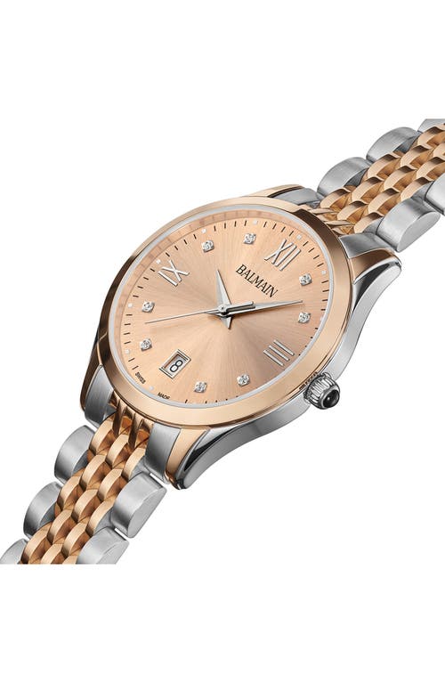 Balmain Watches Classic R Diamond Bracelet Watch, 34mm In Gold