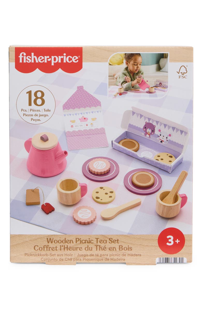 FISHER PRICE Wooden Picnic Tea Set, Alternate, color, Assorted