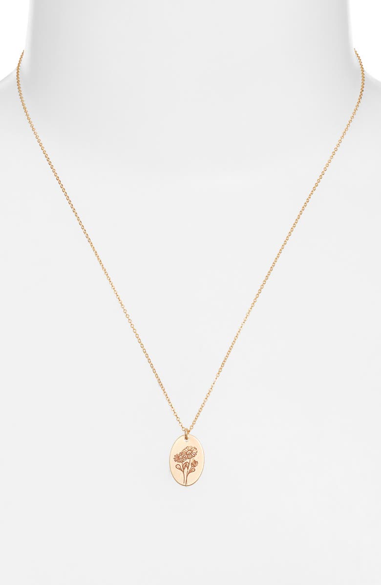 Set & Stones Louise Birth Flower Necklace, Alternate, color, Gold / April