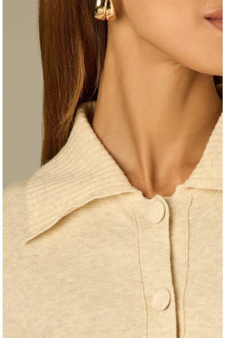 Collared Snap Front Cardigan, Alternate, color, CREAM
