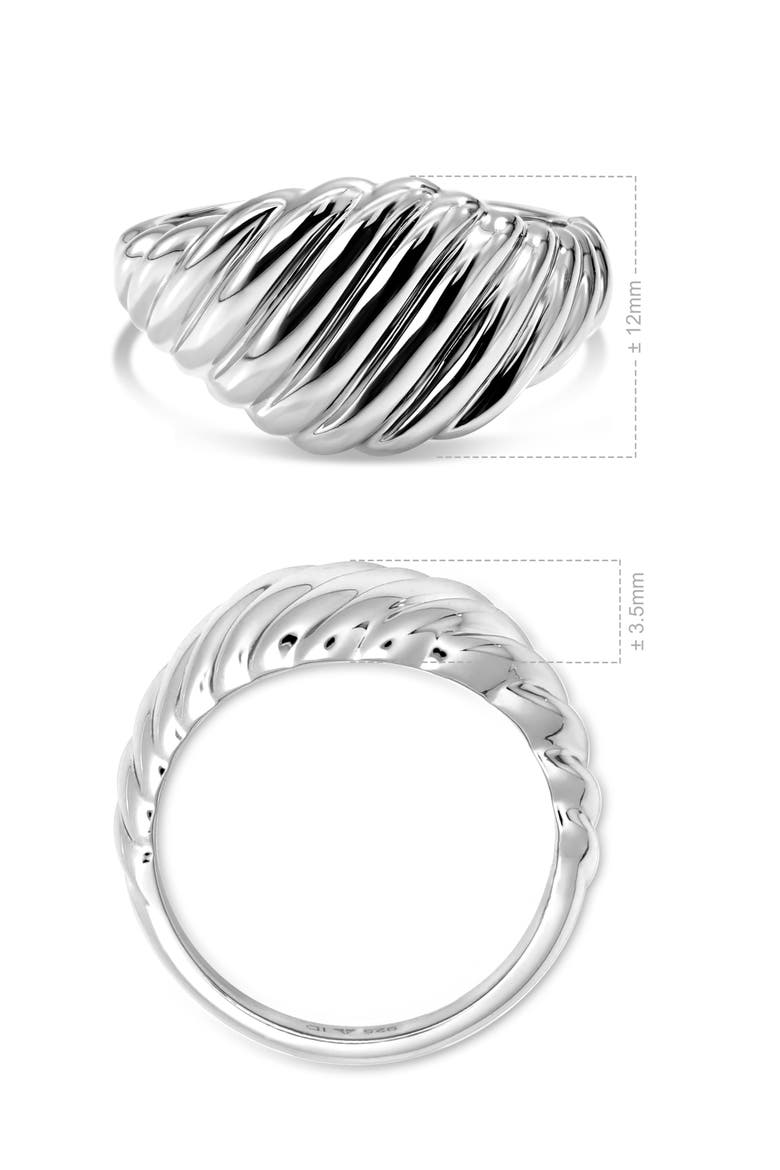Tapered Rope Band Ring, Alternate, color, SILVER