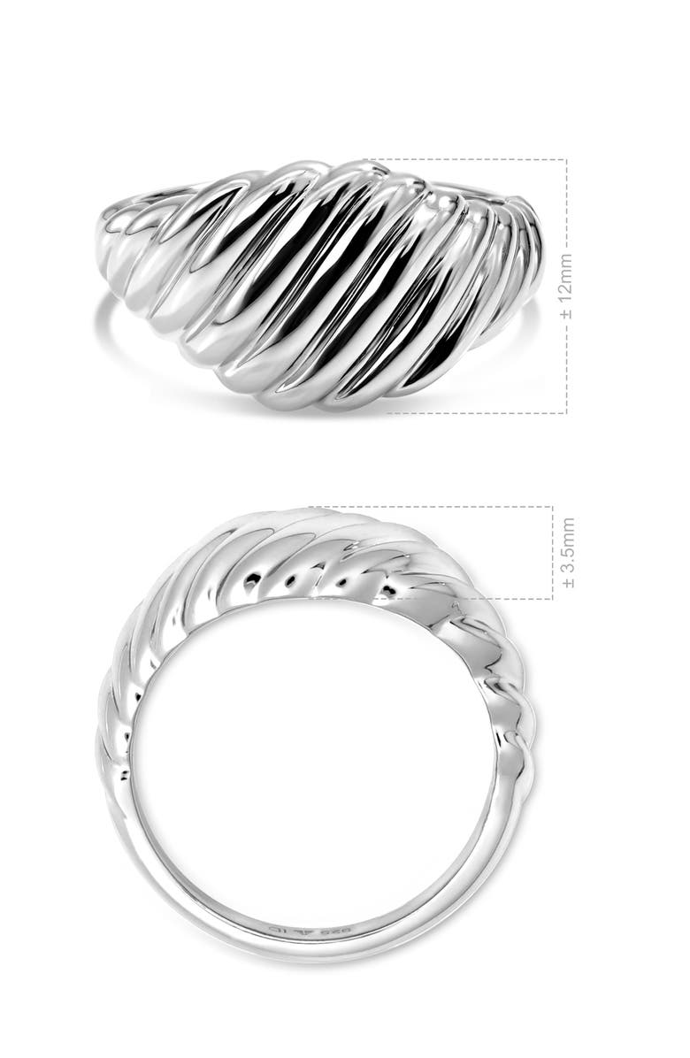 DEVATA Tapered Rope Band Ring, Alternate, color, Silver