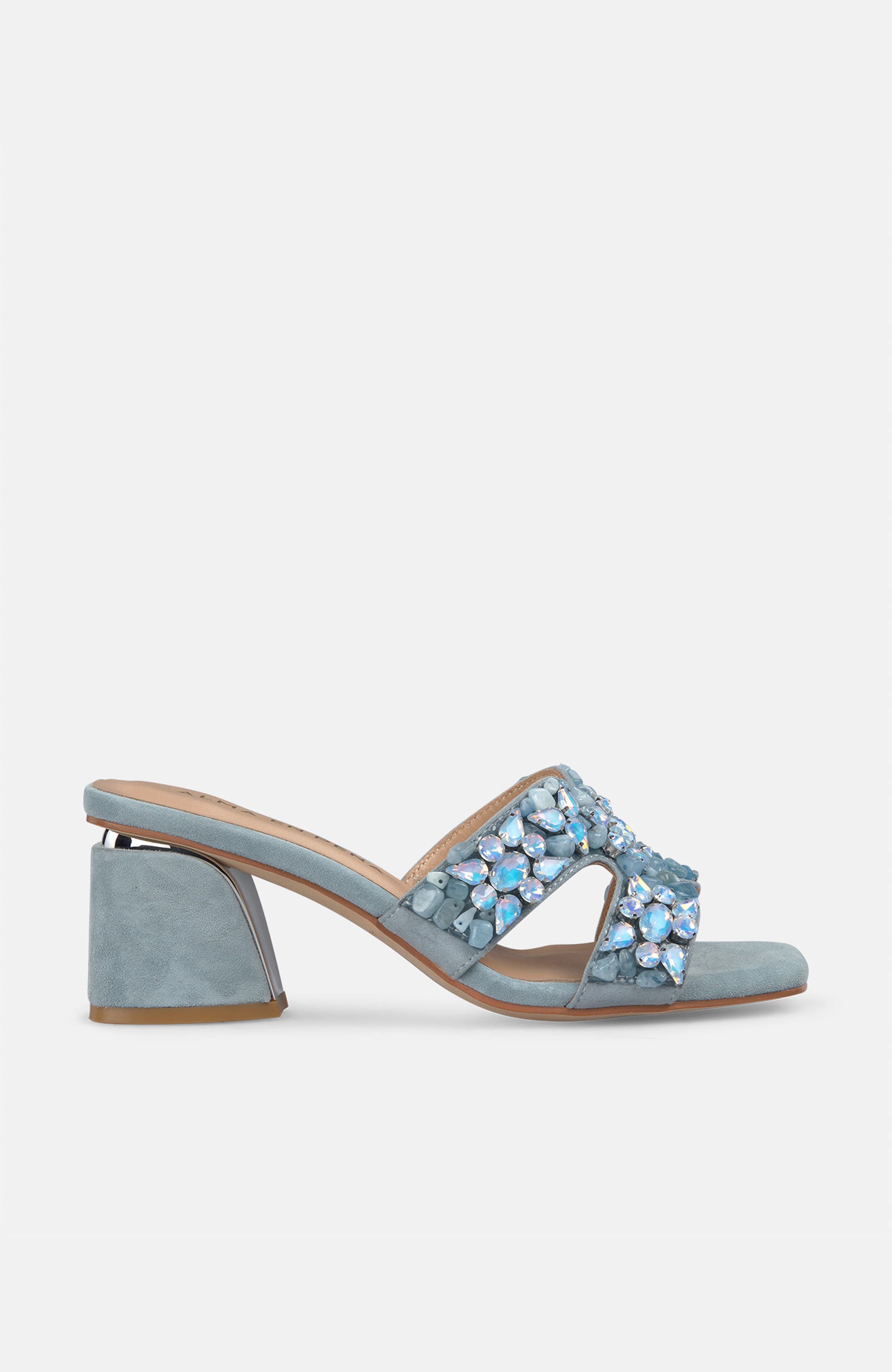 Mule Heel, Main, color, Blue