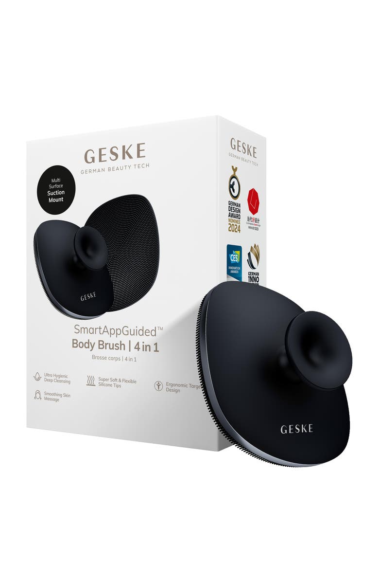 GESKE SmartAppGuided Body Brush with Metal Ring | 4 in 1, Main, color, Black