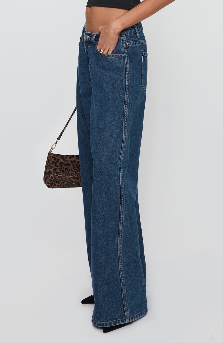 Princess Polly Ramos Low Rise Wide Leg Jeans, Alternate, color, Dark Blue Wash