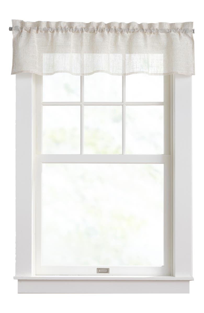 DKNY Classic Sheer Valance, Main, color, Linen