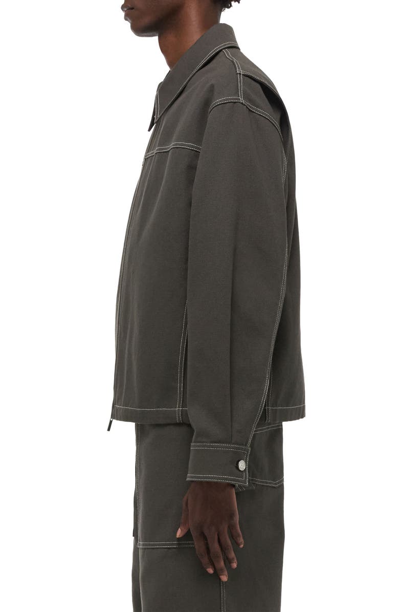 Helmut Lang Topstitch Detail Cotton Carpenter's Jacket, Alternate, color, Graphite