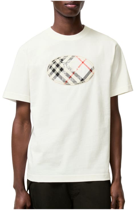 Check Knight Stamp Cotton T-shirt