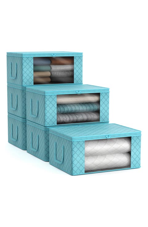 Set of 6 Medium Foldable Storage Bins