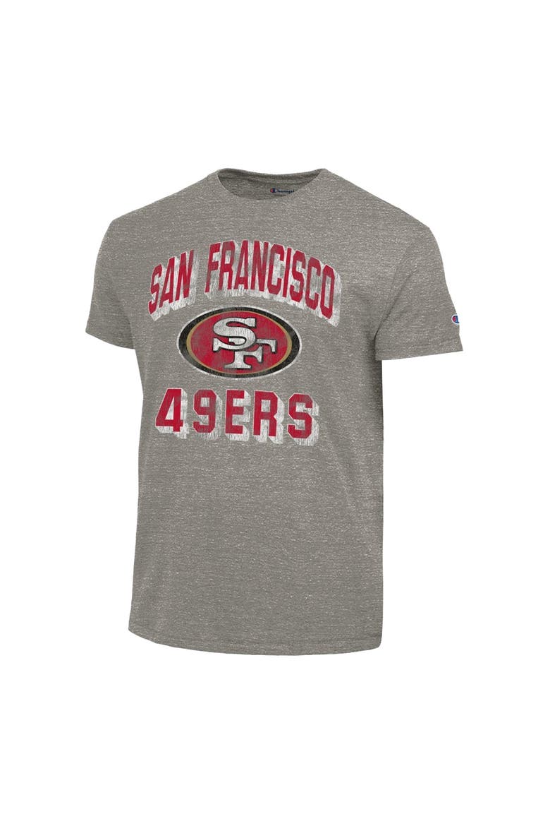 Men's Champion  Charcoal San Francisco 49ers Ultimate Tri-Blend T-Shirt, Alternate, color, Charcoal