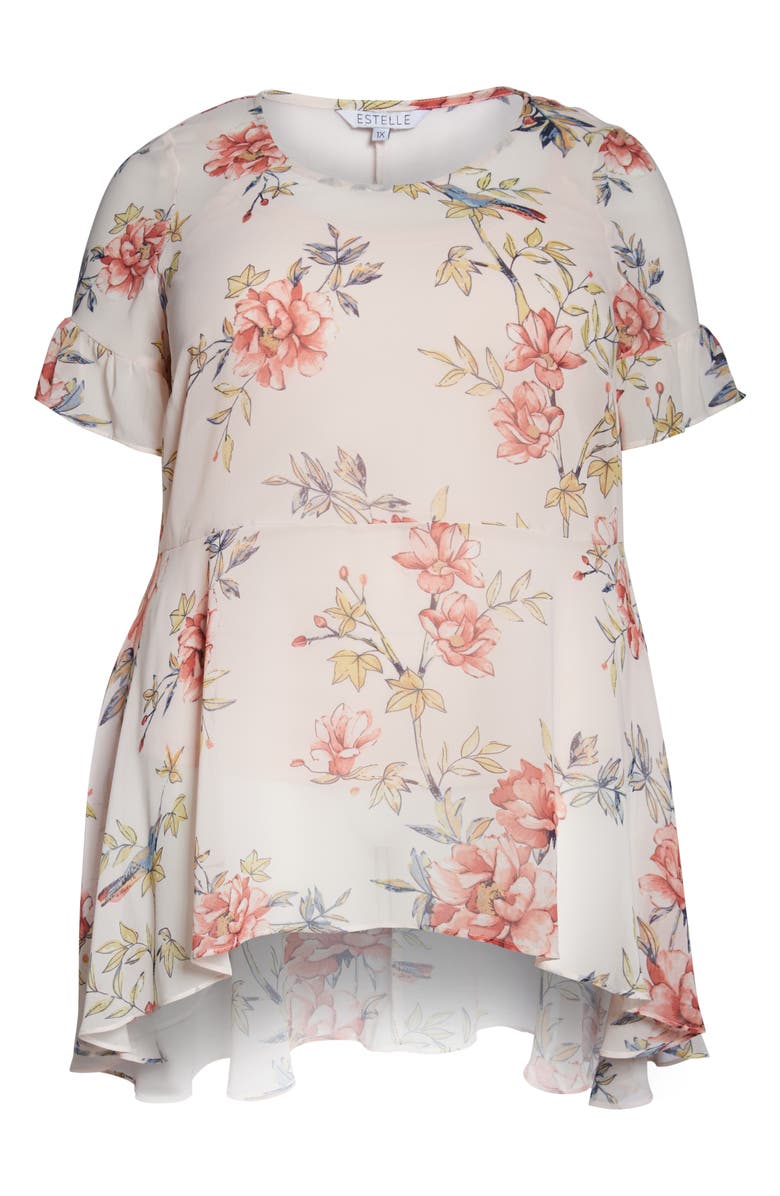 Estelle Songbird Floral High/Low Blouse, Alternate, color, 