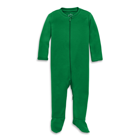 Baby Organic Zip Footie In Solid