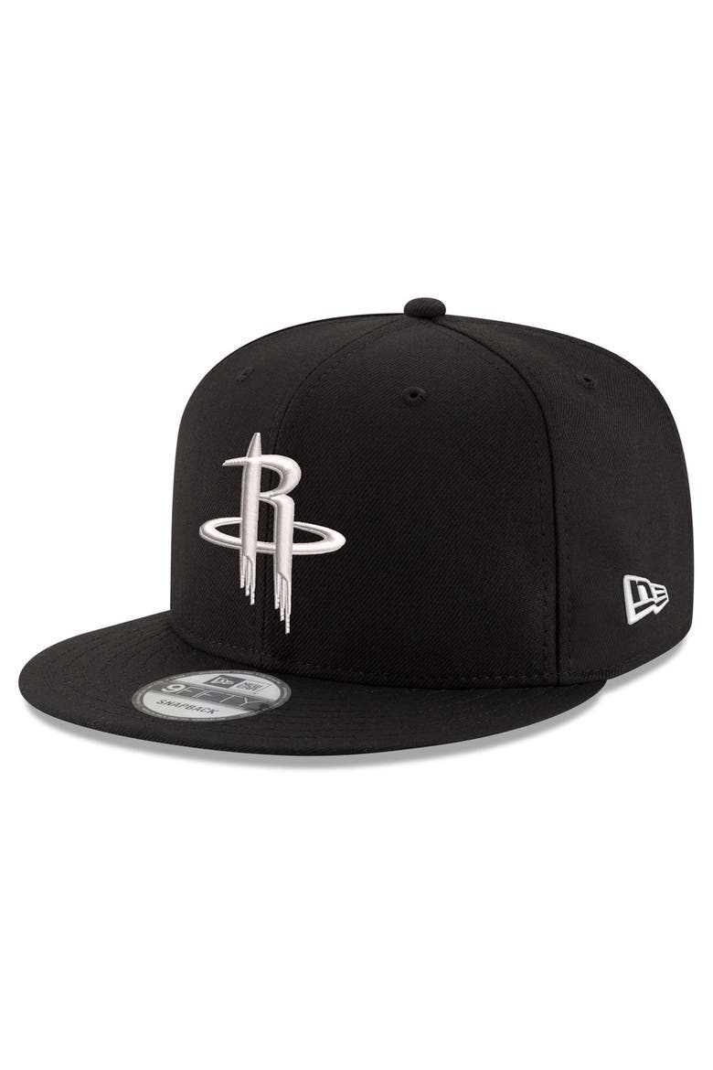 Men's New Era Black Houston Rockets 9FIFTY Snapback Hat, Main, color, Black