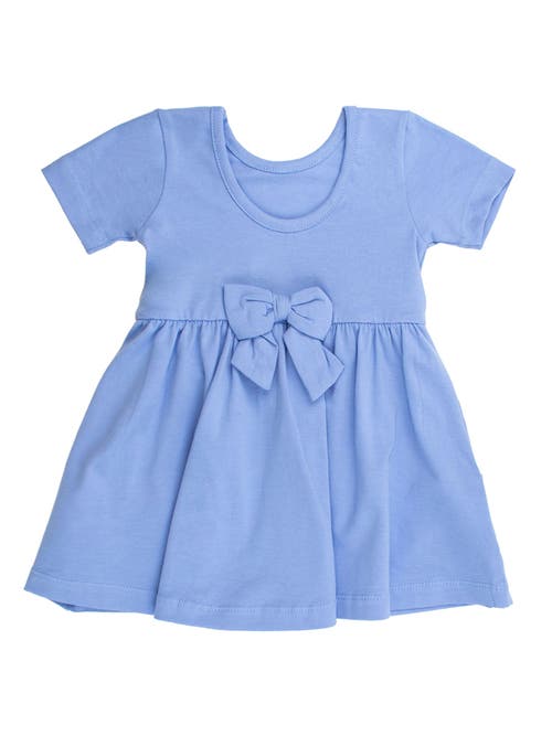 Rufflebutts Knit Short Sleeve Twirl Dress In Blue