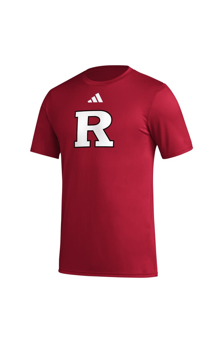 adidas Men's adidas Scarlet Rutgers Scarlet Knights Primary Locker Logo Pre-Game AEROREADY T-Shirt, Alternate, color, 