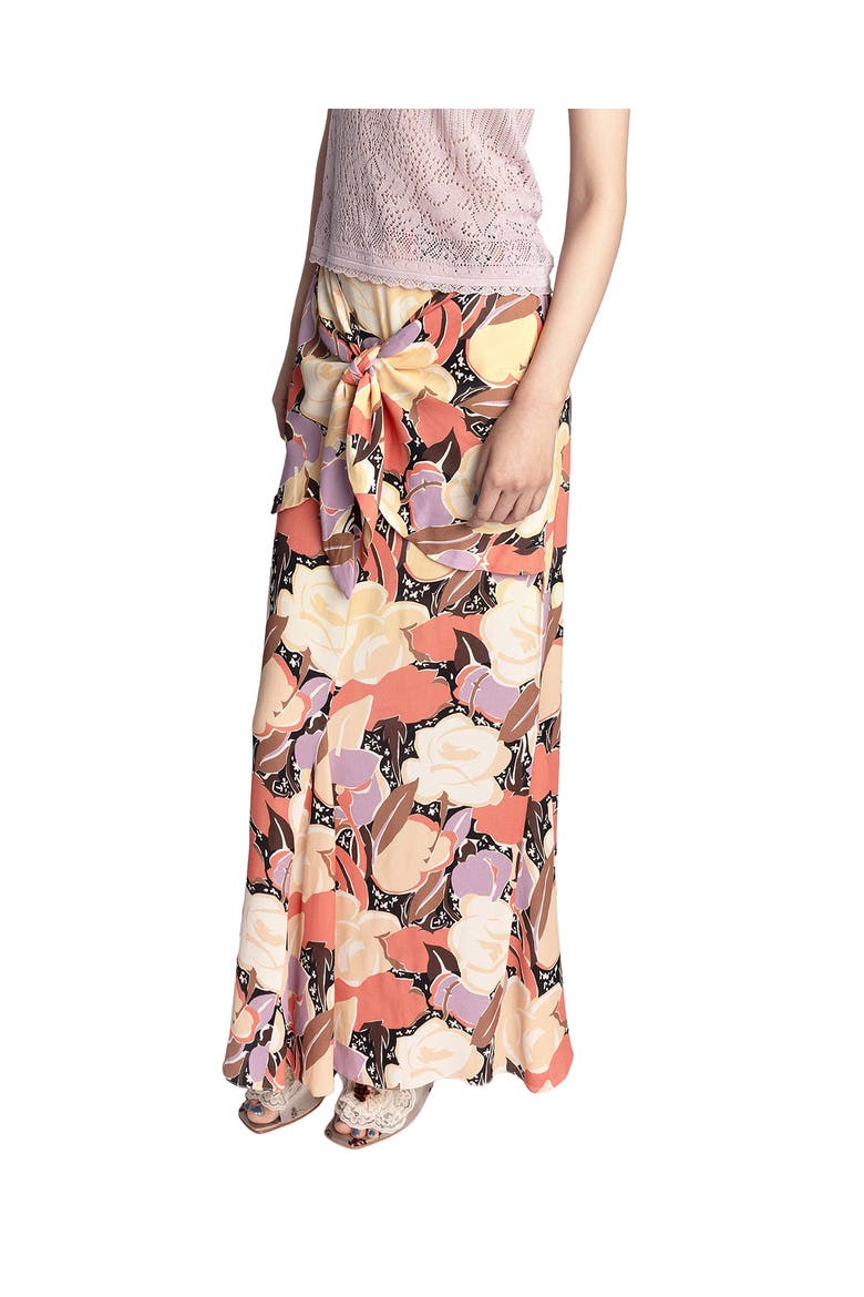Desert Bloom Crepe Skirt, Alternate, color, SUNSET MULTI