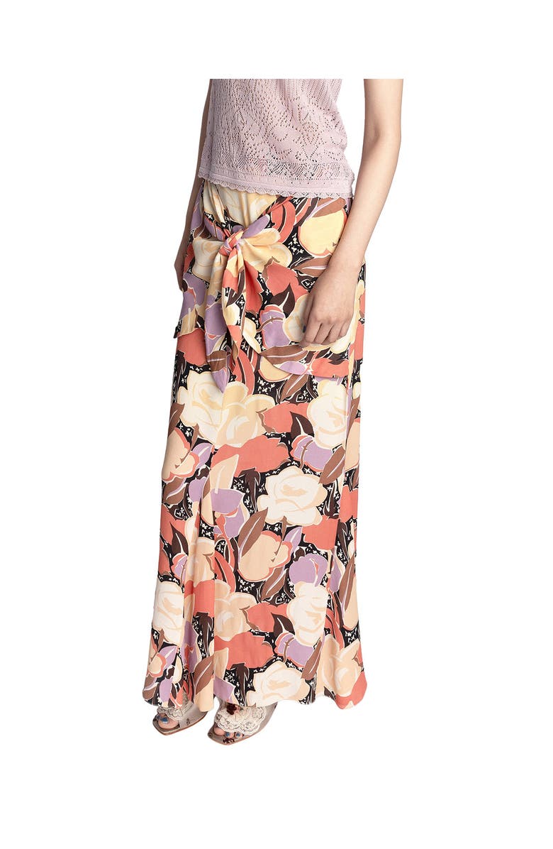 Anna Sui Desert Bloom Crepe Skirt, Alternate, color, Sunset Multi