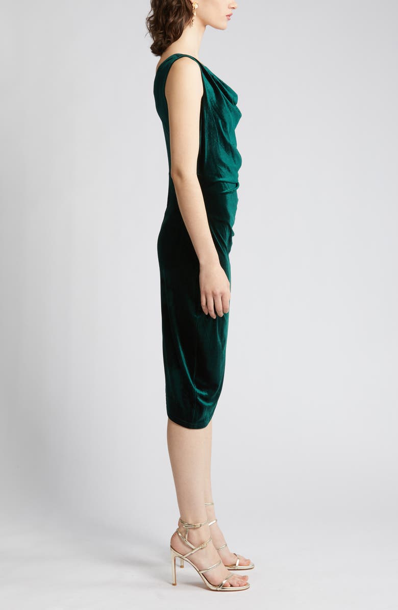 Sam Edelman Drape Neck Stretch Velvet Cocktail Dress, Alternate, color,