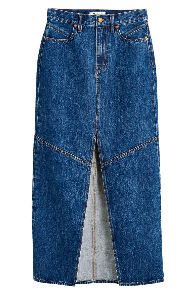 Denim Maxi Skirt, Alternate, color, PINELAND WASH