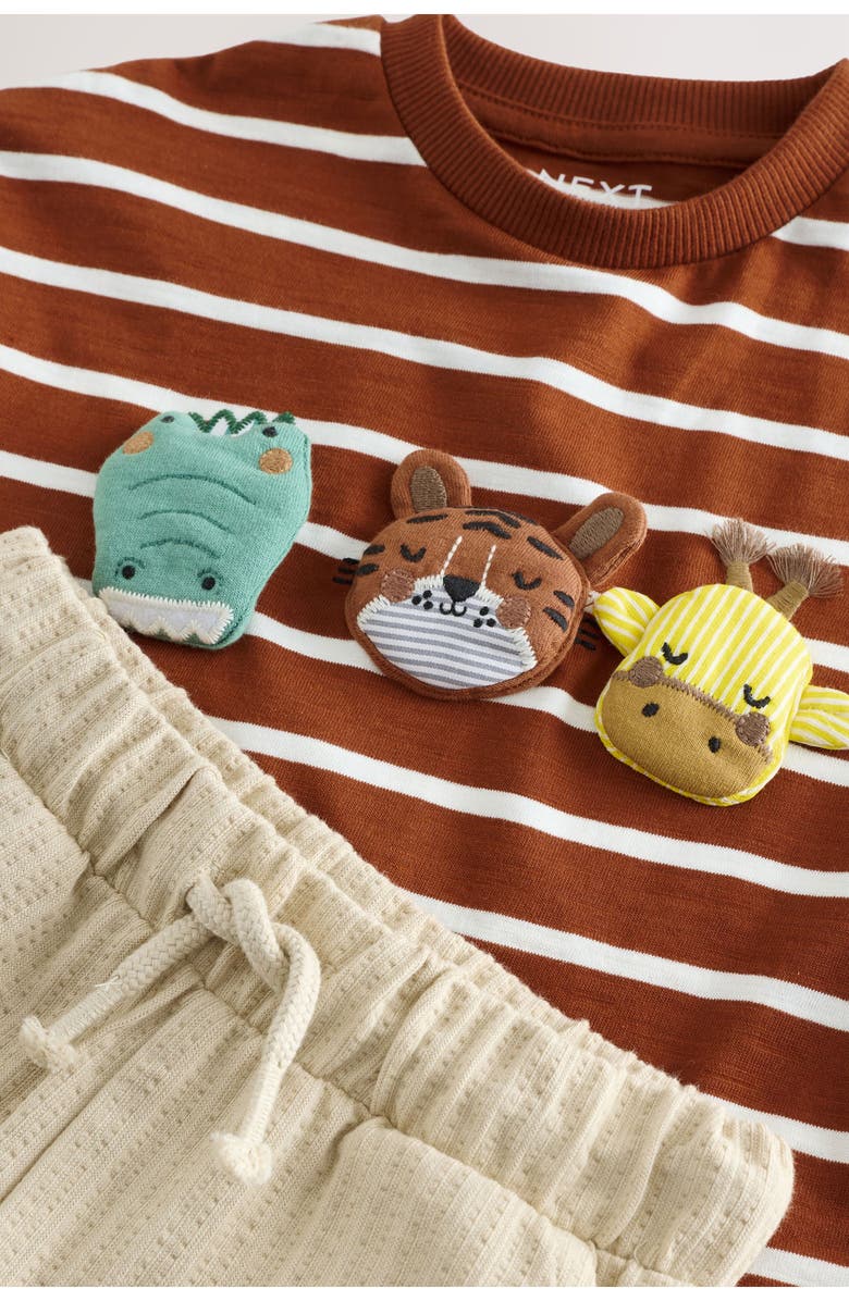 NEXT Kids' Safari Graphic T-Shirt & Shorts Set, Alternate, color, Brown