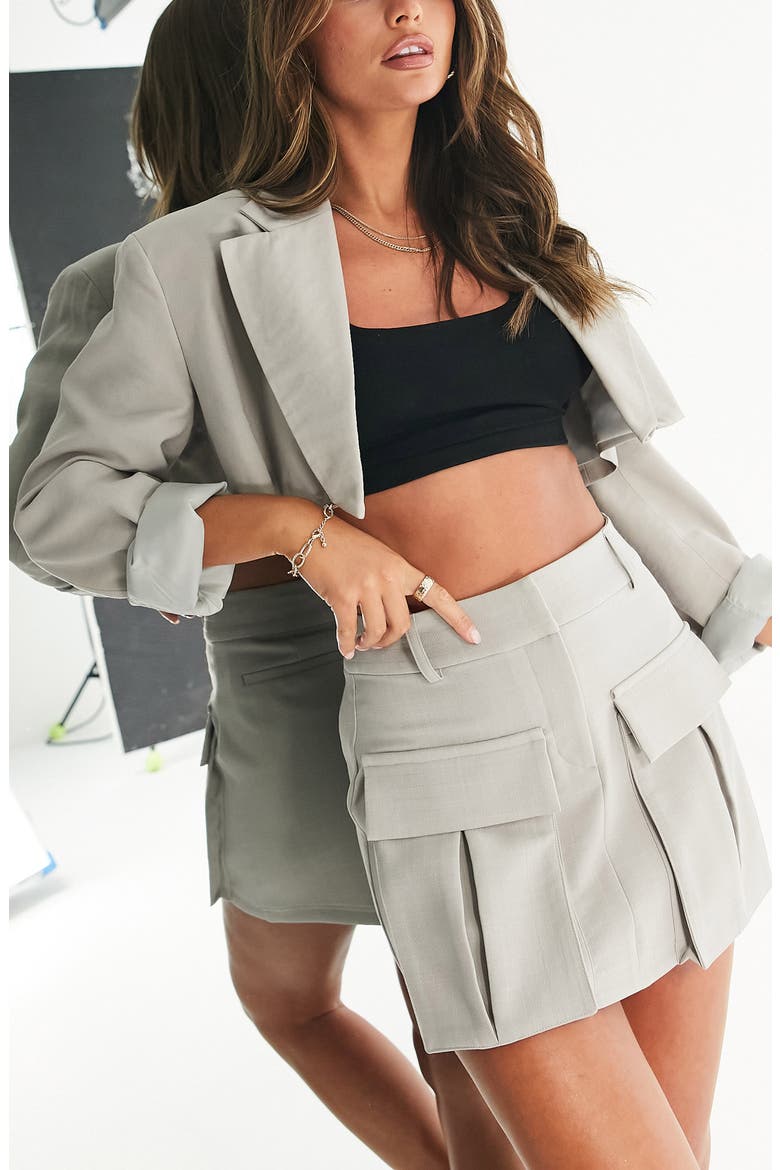 Cargo Miniskirt, Alternate, color, GREY