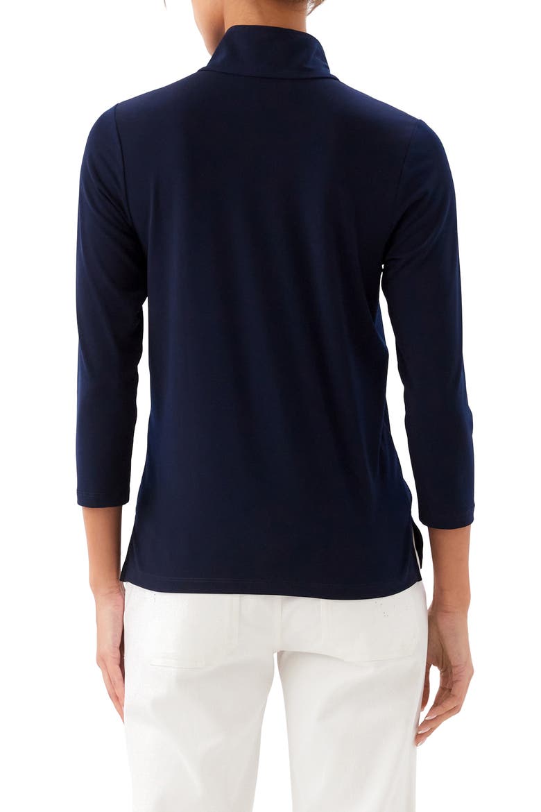 Quarter Zip Travel Jersey Pullover, Alternate, color, NAVY