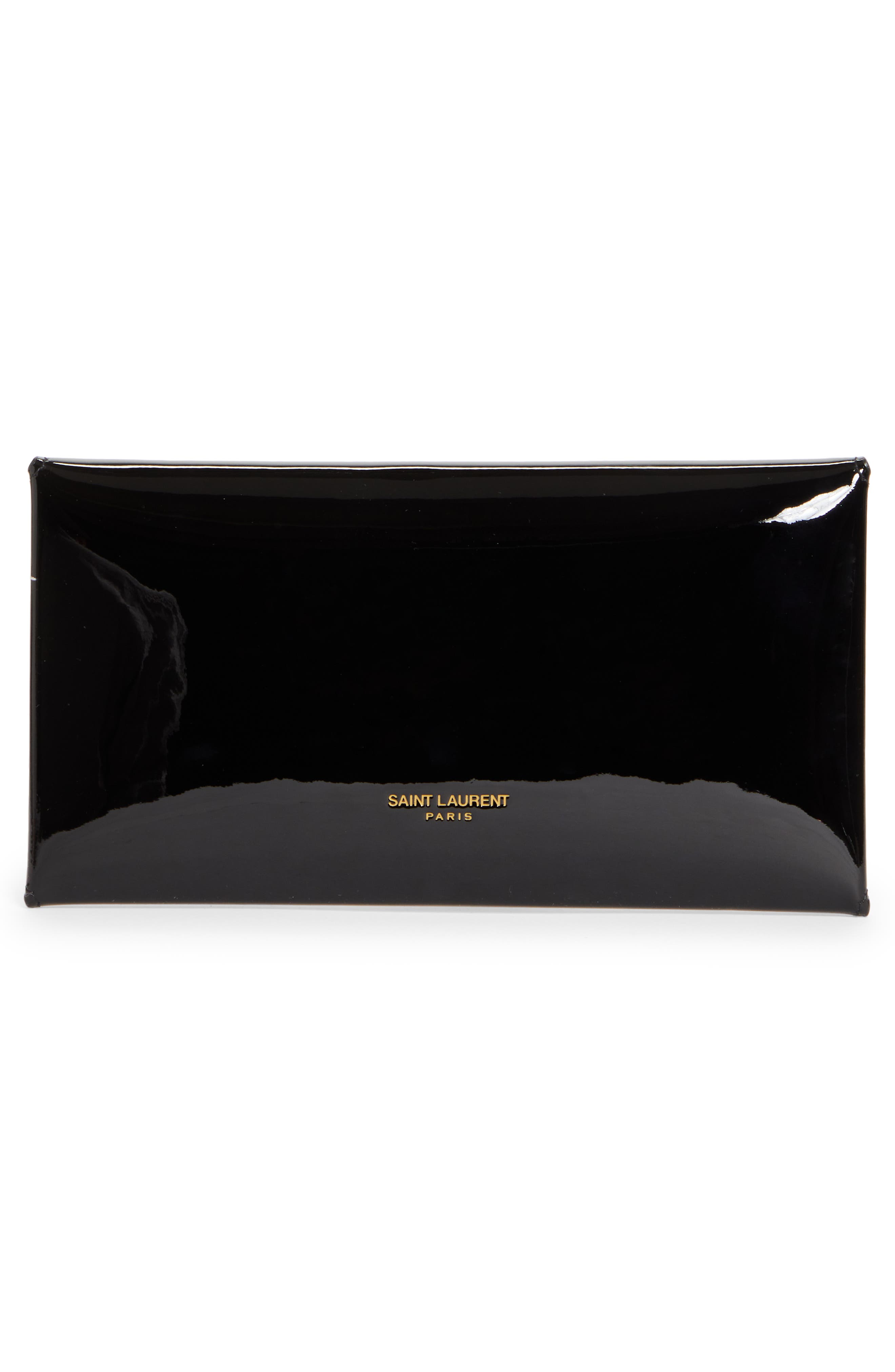 Saint Laurent Paloma Patent Leather Envelope Clutch, Alternate, color, 