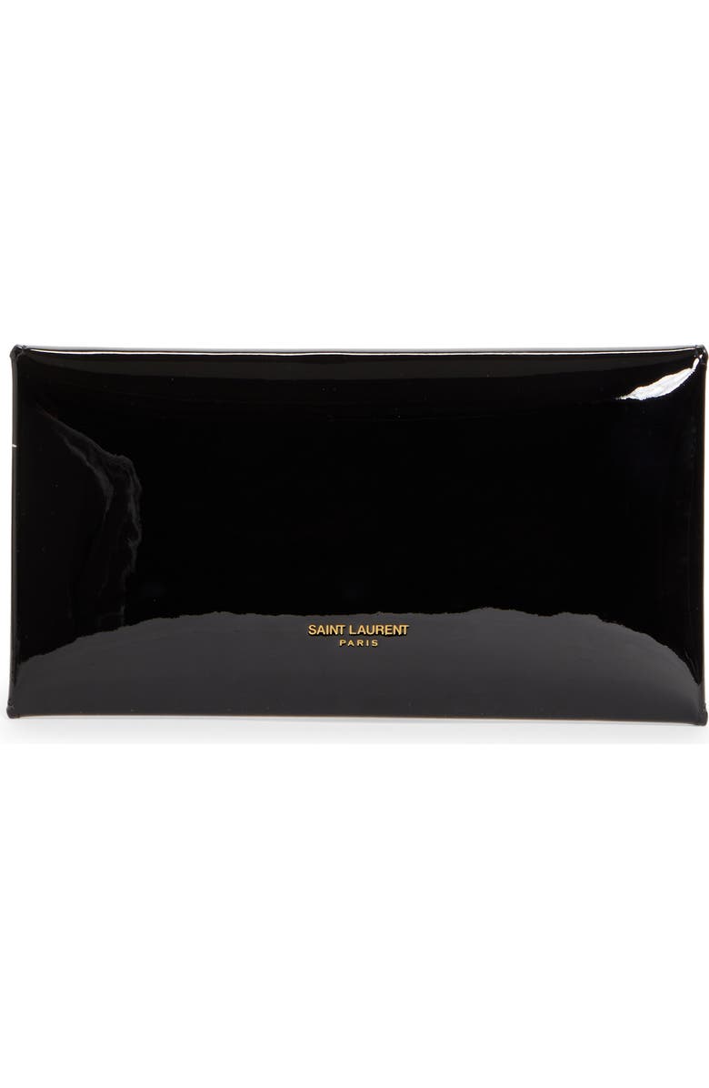 Saint Laurent Paloma Patent Leather Envelope Clutch, Alternate, color,