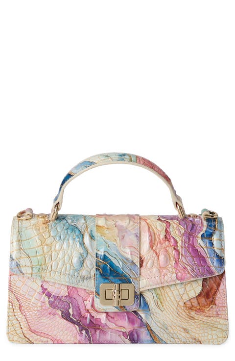 Genie Embossed Leather Top Handle Bag