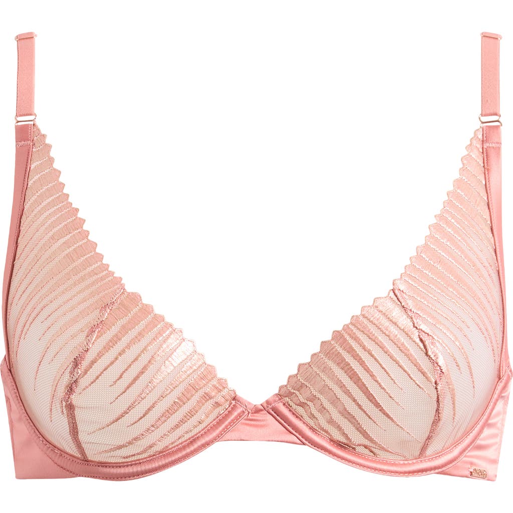 Hunkemoller Hunkemöller Alice Up Embroidered Underwire Plunge Bra In Rosette