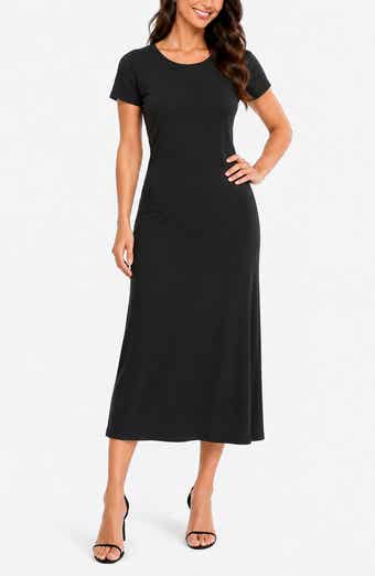 Crewneck A-Line Maxi Dress