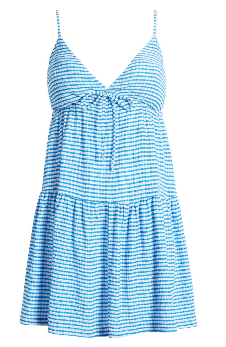 BP. Stripe Tie Front Babydoll Sundress, Alternate, color,