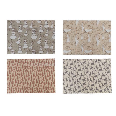 12-Roll Holiday Patterned Wrapping Paper Sheets, Multicolor