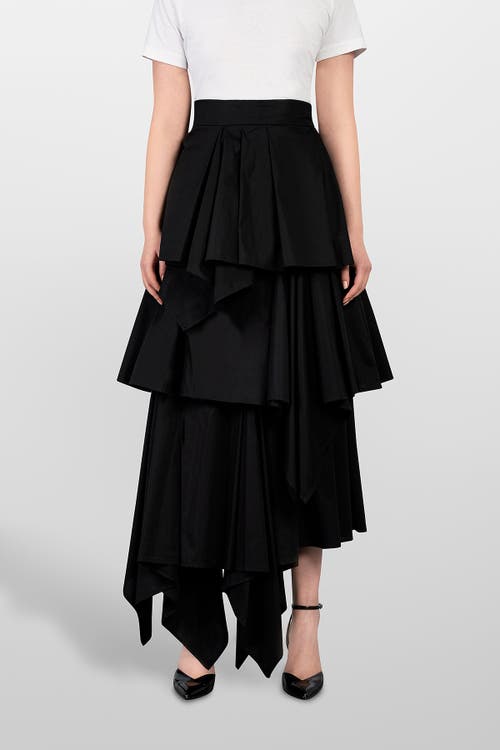 LAURA APARICIO Maxi Volant Skirt in Black  product