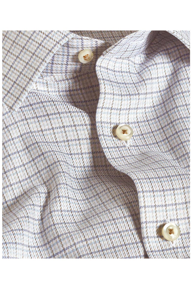 Trim Fit Twill Check Cotton Dress Shirt, Alternate, color, DUNE/MULTI
