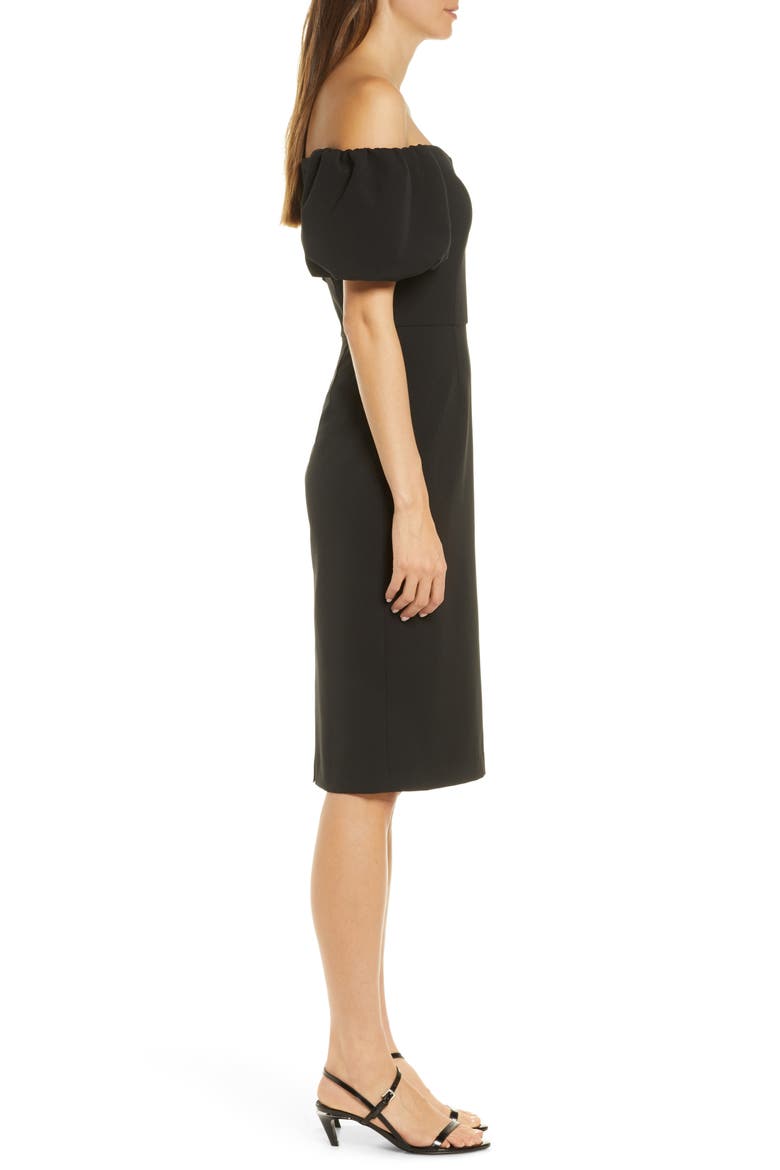 Off the Shoulder Cocktail Dress, Alternate, color, BLACK