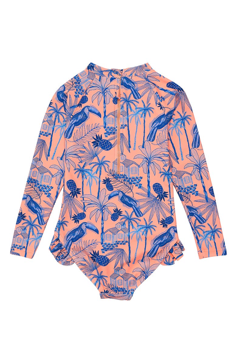 Snapper Rock Kids' Tropicana Vacay Long Sleeve One-Piece Rasguard Swimsuit, Alternate, color, 