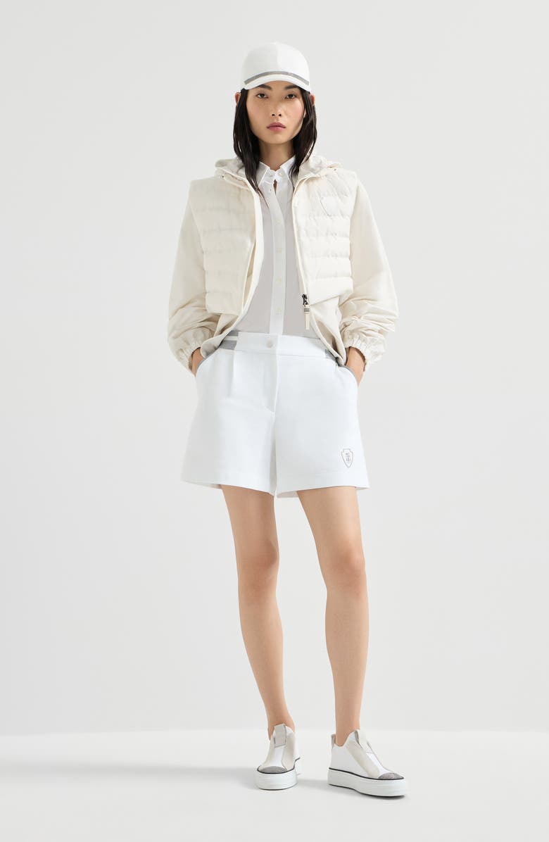 Brunello Cucinelli Lightweight French terry shorts, Alternate, color, White