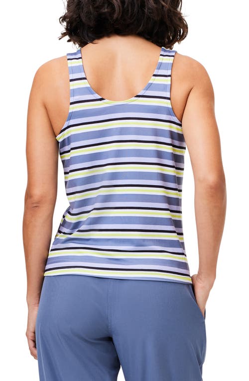 Nz Active By Nic+zoe Easy Stripe Flow Fit Tank Top In Blue Multi